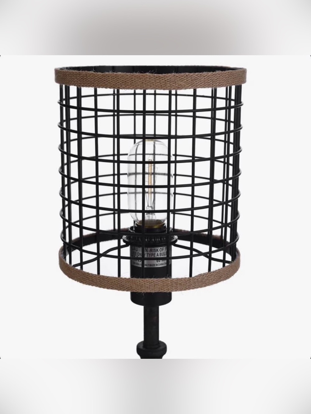 Two Laurel Foundry Modern Farmhouse Black Metal Cage Table Lamps - Picture 2 of 5